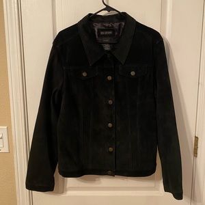 Mens Suede jean jacket style size Extra Large black
